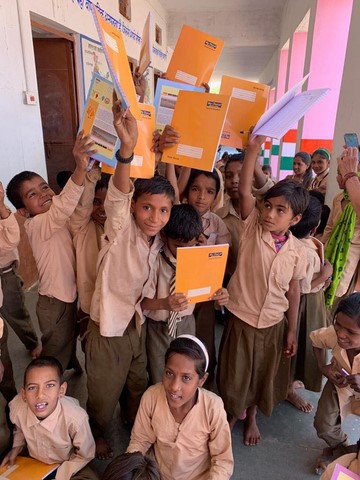 notebooks distributed at the school